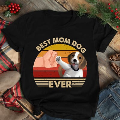 Best Mom Ever Shirt Vintage Best Beebull Dog Mom Ever