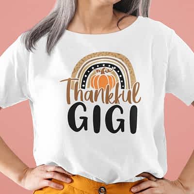 Thankful Gigi Shirt Pumpkin Thanksgiving Day