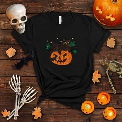 Pumpkin and Black Cat Halloween Vintage Costume T Shirt
