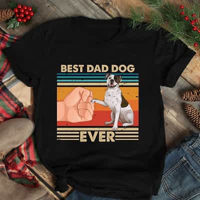 Vintage Best Dad Ever Shirt Best American BullDog Dad Ever