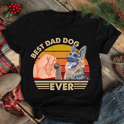 Best Dad Ever Shirt Vintage Best German Shepherd Dog Dad Ever