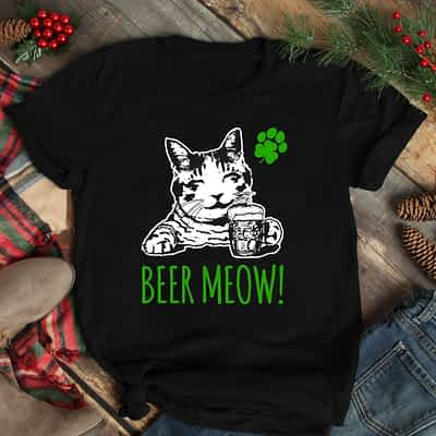 Beer Meow Shirt St Patrick Day