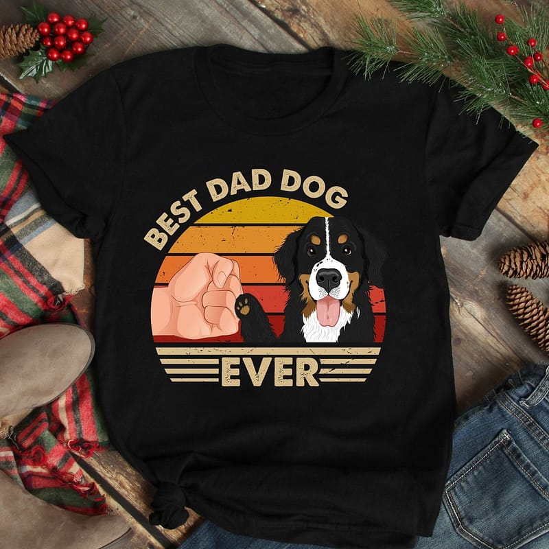 Best Dad Ever Shirt Vintage Best Bernese Dog Dad Ever