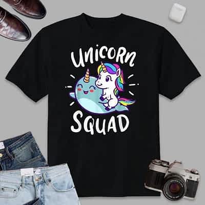 Unicorn Squad Narwhal Funny Cute Birthday Party Present Gift T-Shirt