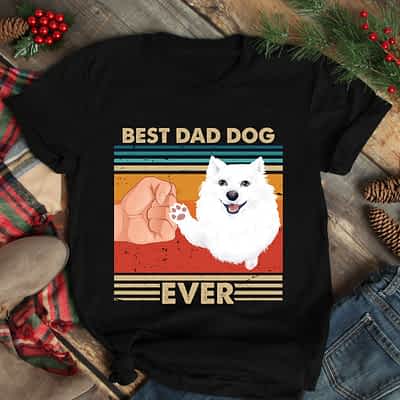 Best Dad Ever Shirt Vintage Best American Eskimo Dog Ever