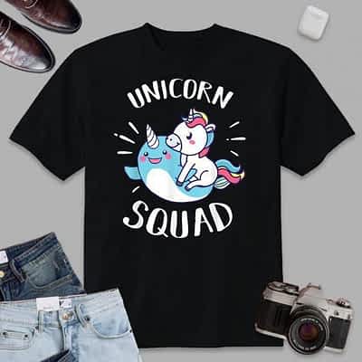 Unicorn Squad Funny Narwhal & Unicorn Novelty Gift T-Shirt