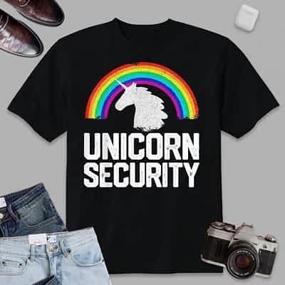 Unicorn Security Funny Rainbow Cute Halloween Costume Gift T-Shirt