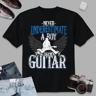 Never Underestimate A Boy With A Guitar Premium T-Shirt