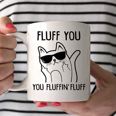 Funny Fluffing Cat Mug Fluff You You Fluffing Fluff