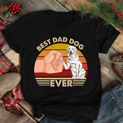 Best Dad Ever Shirt Vintage Best Kuvasz Dog Dad Ever