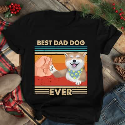 Vintage Best Dad Ever Shirt Best Shiba Dog Dad Ever