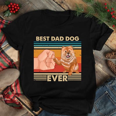 Vintage Best Dad Ever Shirt Best Chowchow Dog Dad Ever