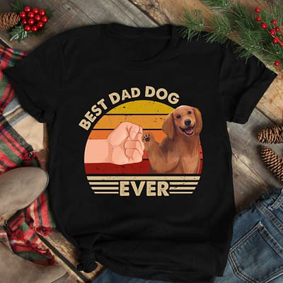 Best Dad Ever Shirt Vintage Best Golden Dog Dad Ever