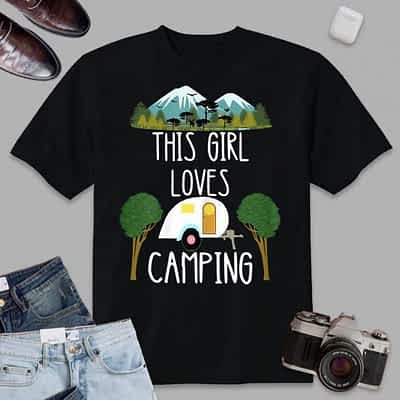 This Girl Loves Camping Teardrop T-Shirt