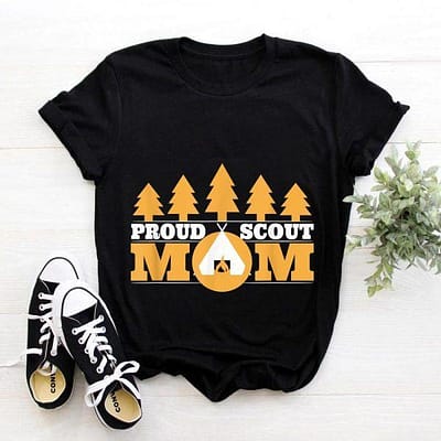 Scout Mom T Shirt Proud Cub Camping Boy Outdoors Camp Leader