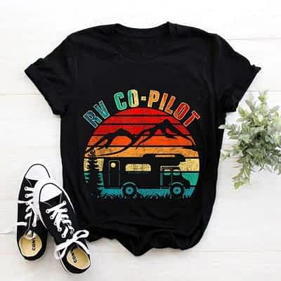 RV Co-Pilot Camping Funny Vintage Motorhome Travel Vacation T-Shirt