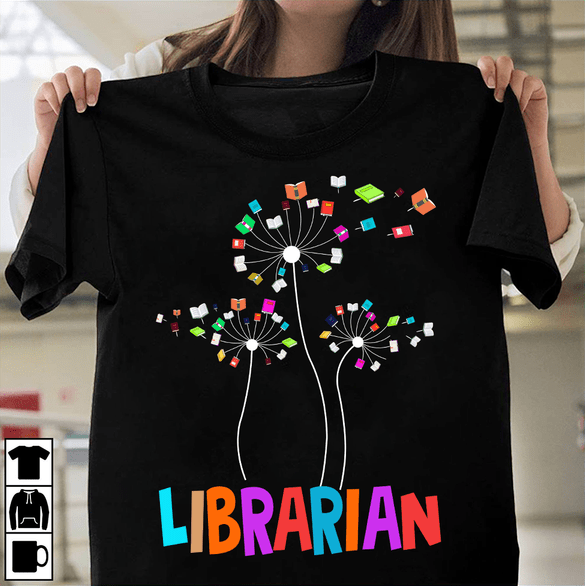 librarian shirt dandelion books