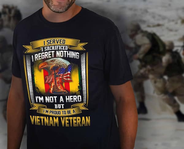 vietnam veteran shirt i served sacrificed regret nothing