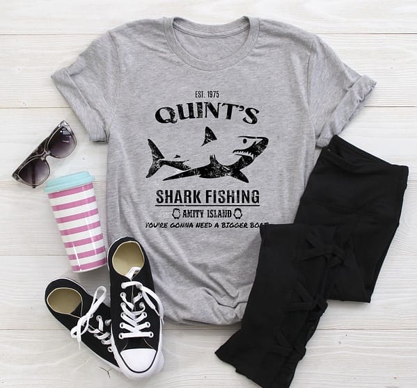quints shark fishing shirt est 1975