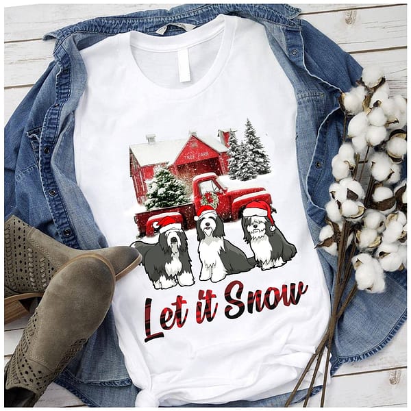 2910 let it snow bearded collie