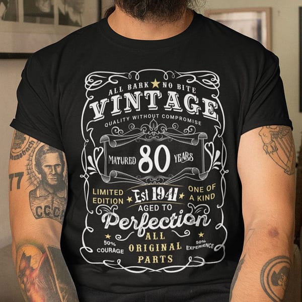 80th birthday t shirt limited edition aged to perfection