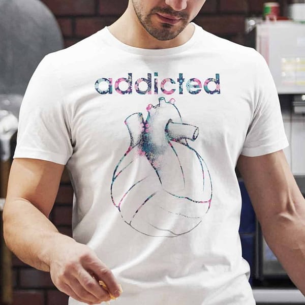 addicted volleyball t shirt heart