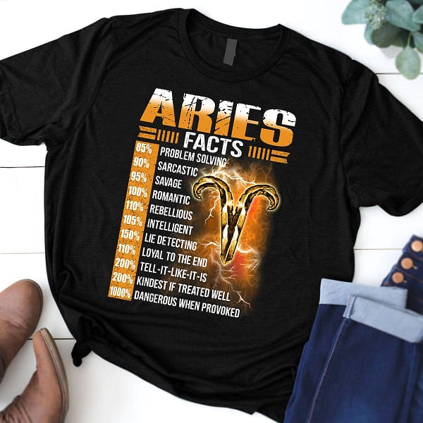 aries facts 1 awesome zodiac sign shirt