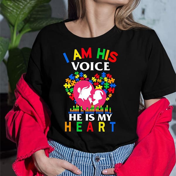 autism shirt i am his voice he is my heart 1