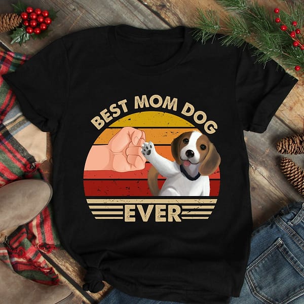 best mom ever shirt vintage best beebull dog mom ever round