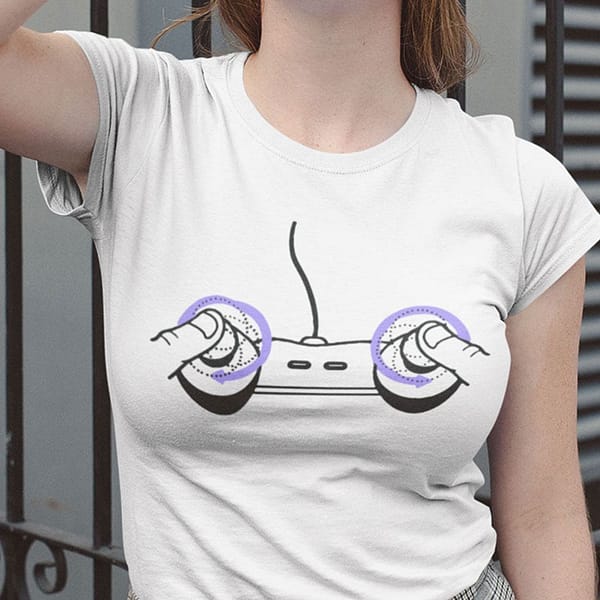 boob controller shirt game controller funny dirty mind