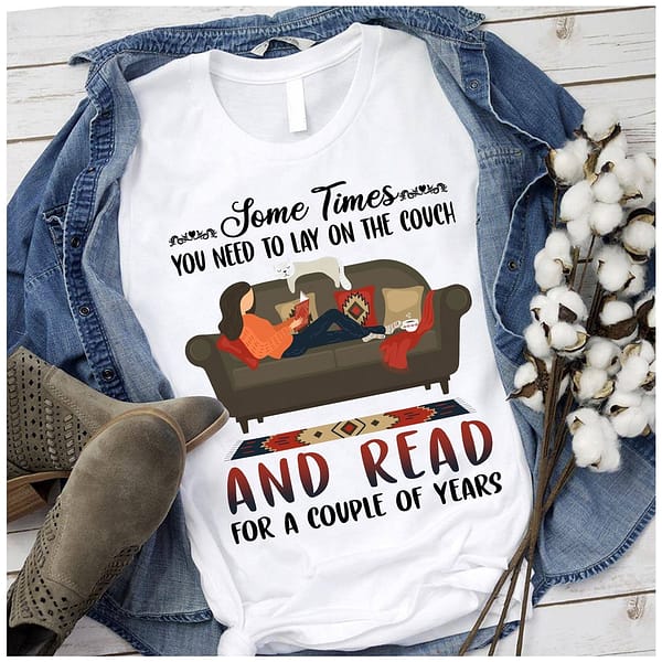 book shirt lay on the couch read for years