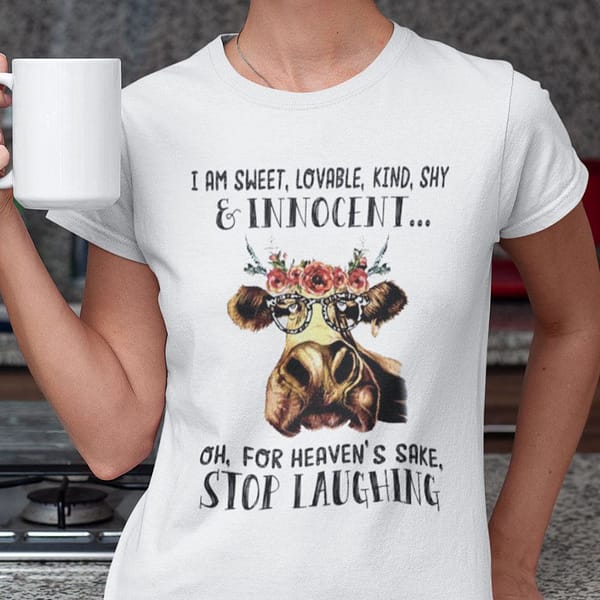 i am sweet lovable kind shy and innocent shirt cow lovers