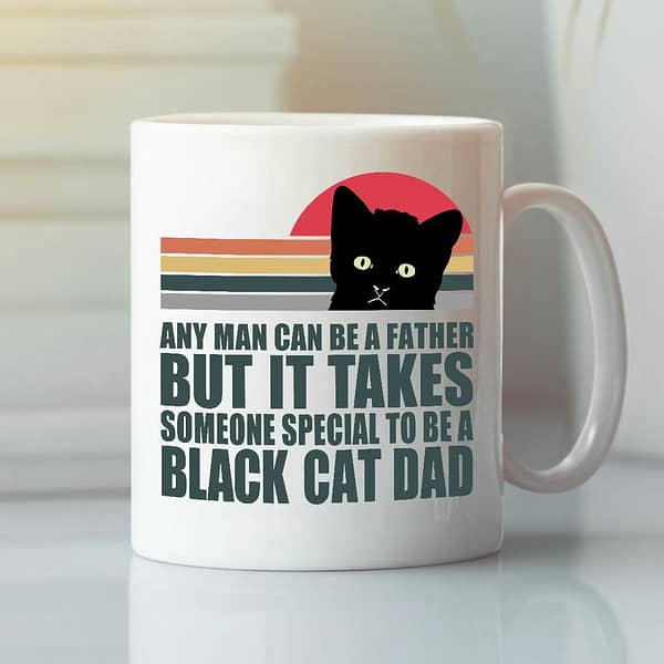 it takes someone special to be a black cat dad mug