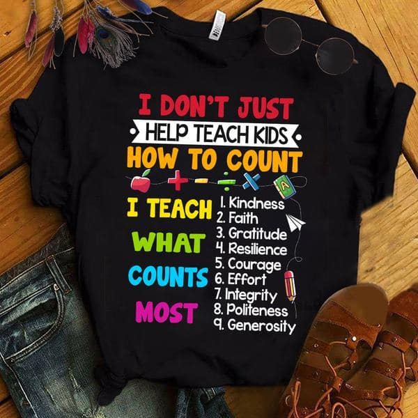 math teacher shirt teach kids to count teach what counts most