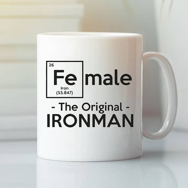 science female the original iron man mug 1