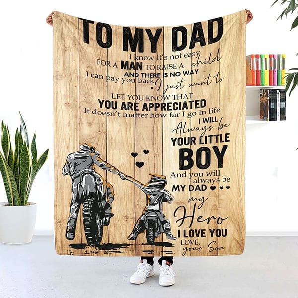 to my dad motorcycle blanket ill always be your little boy