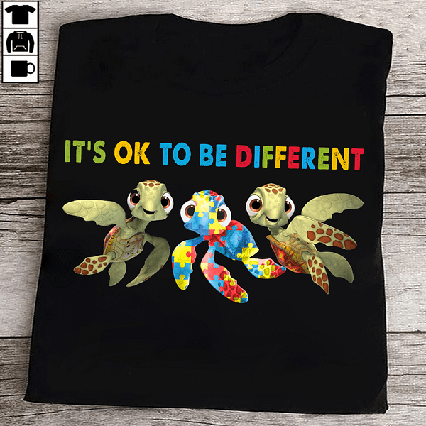 turtles autism shirt its ok to be different