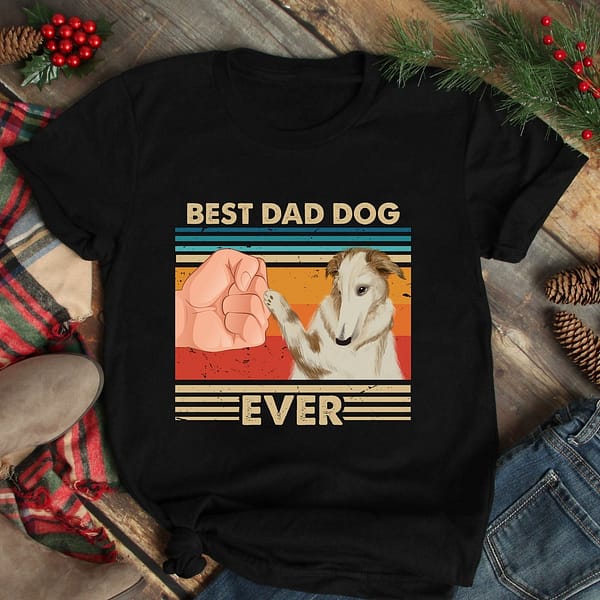 vintage best dad ever shirt best borzoi dog dad ever