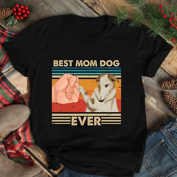 vintage best mom ever shirt best borzoi dog mom ever