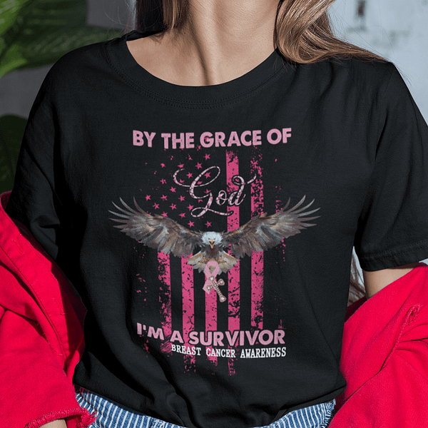 by the grace of god im a survivor breast cancer awareness shirt