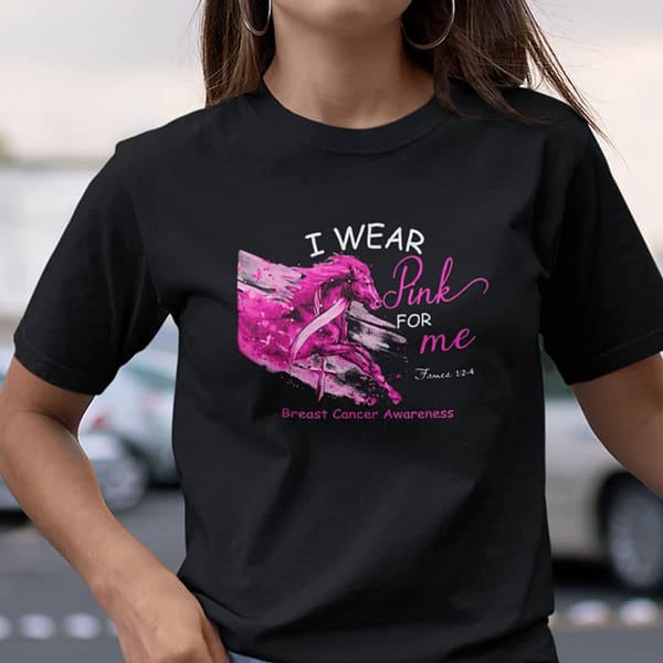 i wear pink for me breast cancer awareness shirt horse