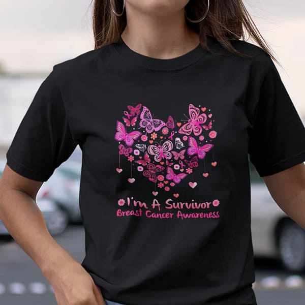 im a survivor breast cancer awareness butterfly shirt