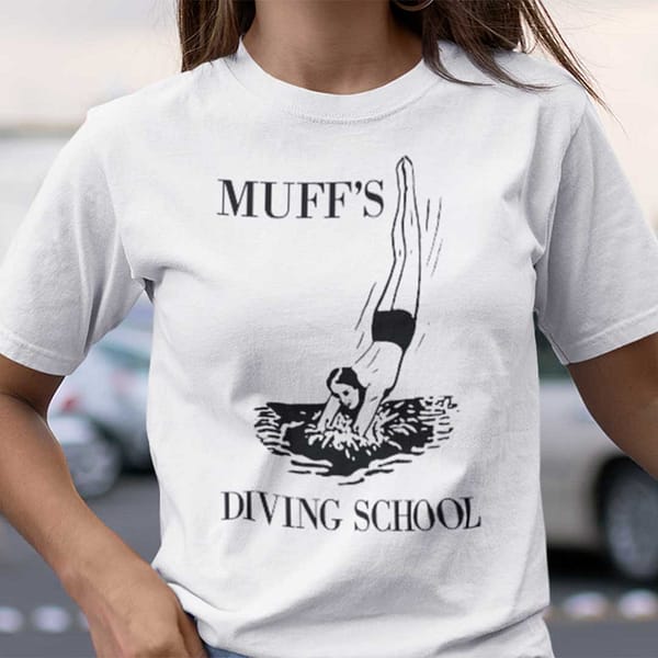 muffs diving school shirt adult muff diver tee