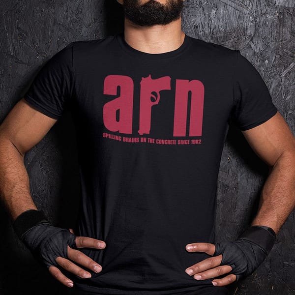 arn spilling brains of the concrete since 1982 shirt arn anderson