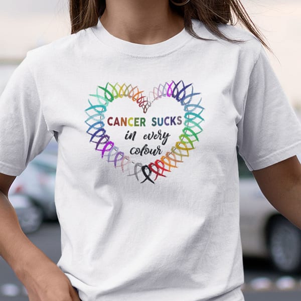 cancer sucks in every color shirt