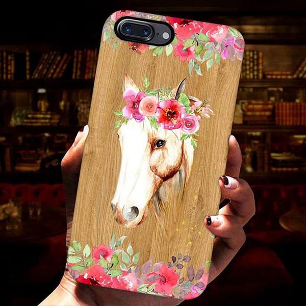 horse flowers phone case