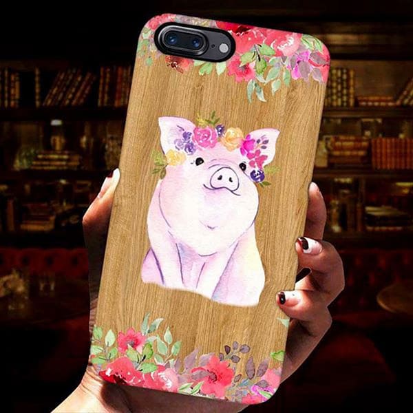 pig flowers phone case 1
