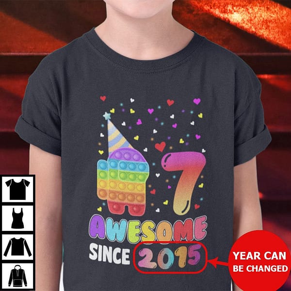 personalized 7 awesome 7th birthday shirt