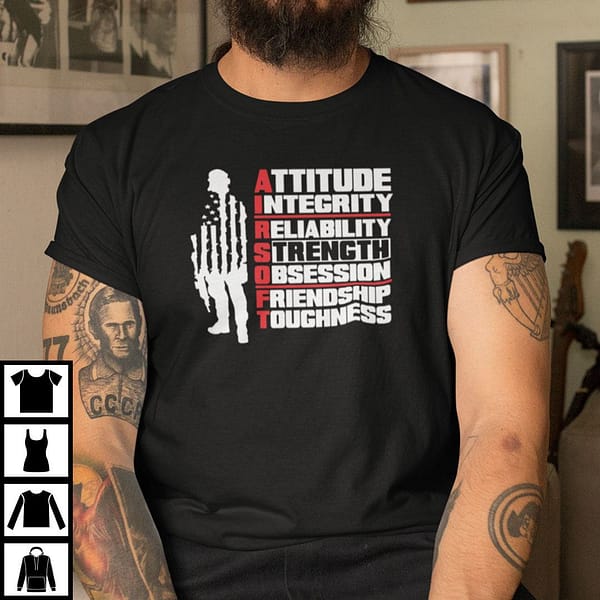 attitude integrity reliability strength obsession friendship toughness shirt