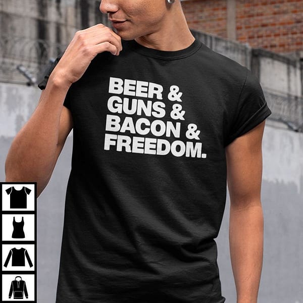 beer gun bacon freedom shirt